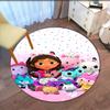 Gabby's Dollhouse Printed Round Rug Carpet Chair Rug Area Rug Entryway Doormats,for Office Chair Living Room Bedroom Kitchen Room.