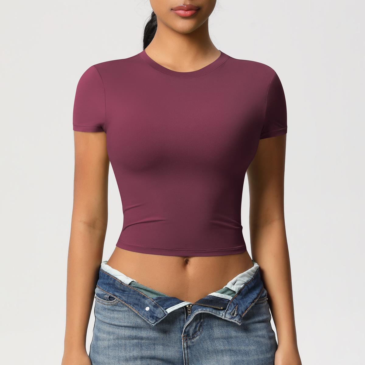 Quick-Dry Double-Sided Nylon Short Sleeve Pilates & Fitness T-Shirt Extra Large