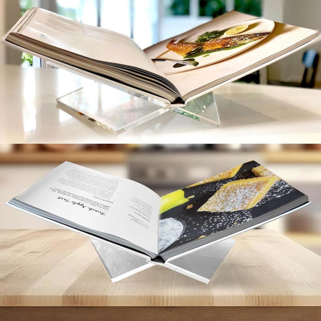 2pcs Thickened 5MM Thickness Acrylic Bookshelf, Transparent Bookshelf, Easy To Read/view, Perfect for Open and Closed Books