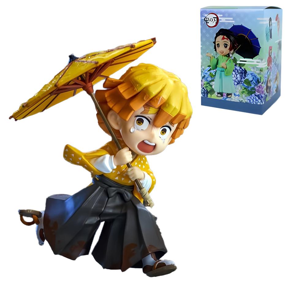 Demon Slayer Kimetsu No Yaiba Plum Rain Mystery Blind Box Tanjirou Nezuko Zenitsu Inosuke Collectible Toy Gift For Manga Lovers