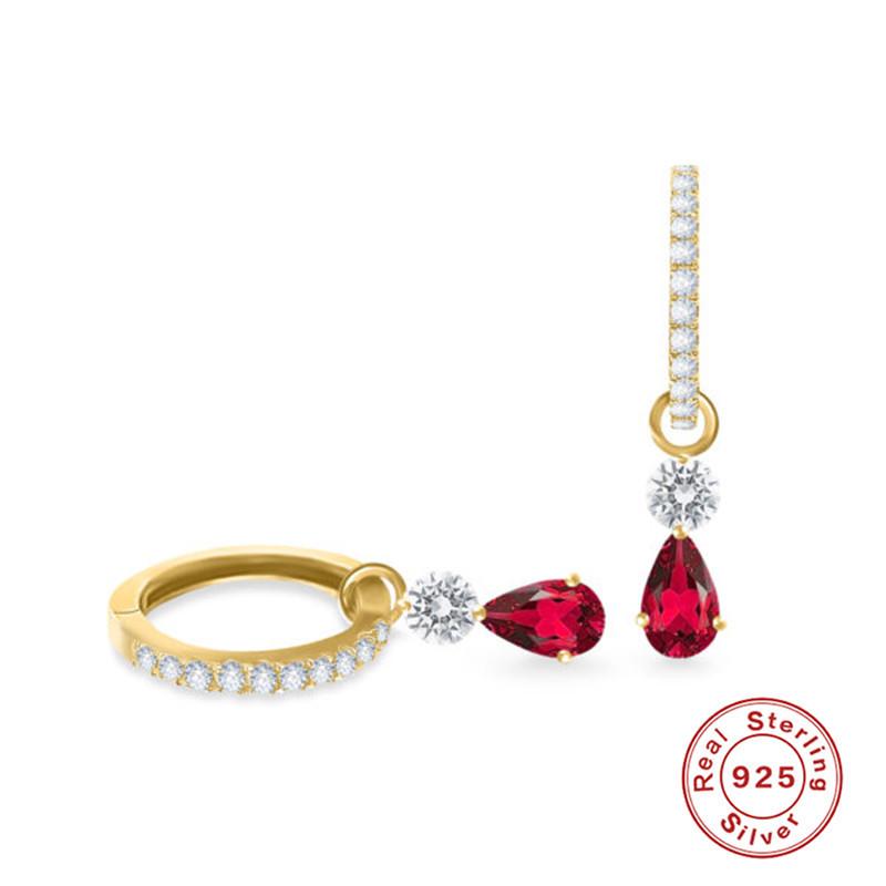 

Серьги-капли из стерлингового серебра S925 с бриллиантами, атмосферные серьги с сапфирами и рубинами премиум-класса, офисные серьги для ношения 925 Silver