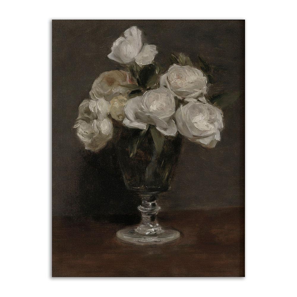 Retro Painting French Flora Vintage Poster and Prints Victorian Still Life Flower Rose Canvas Painting Decoraiton Living Room