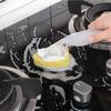 Detergent Dispensing Dish Brush - Refillable Soap Container Scrubber with Long Handle, Removable Head for Pots, Pans, Kitchen Cl