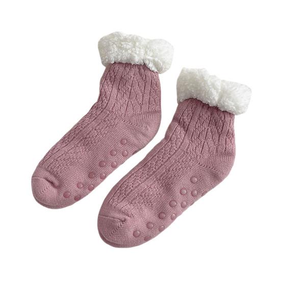 Fuzzy Warm Slipper Socks for Women Cozy Fluffy Fleece Lined Home Floor Socks with Grippers Winter Soft Thermal Sleep Socks