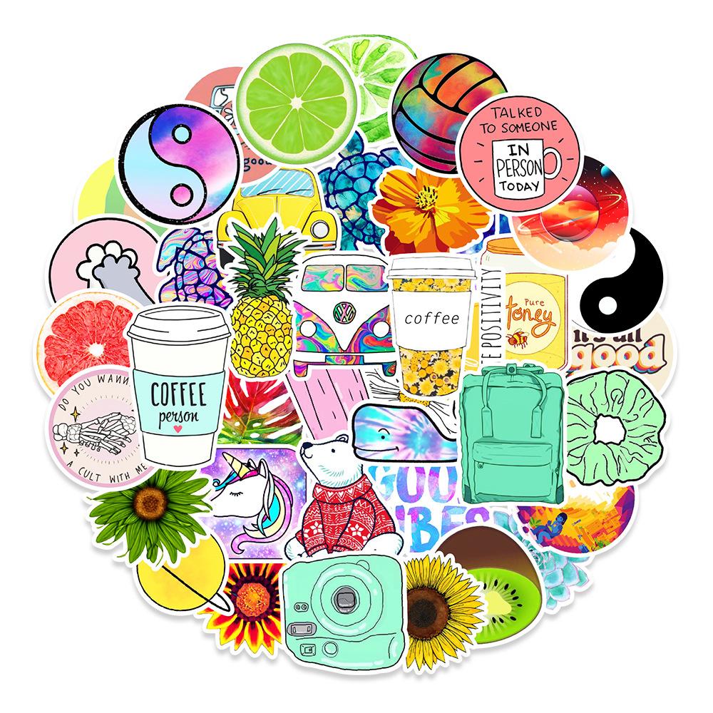 100 Vsco Doodle Stickers Suitcase Notebook Scooter Refrigerator Water Cup Stickers