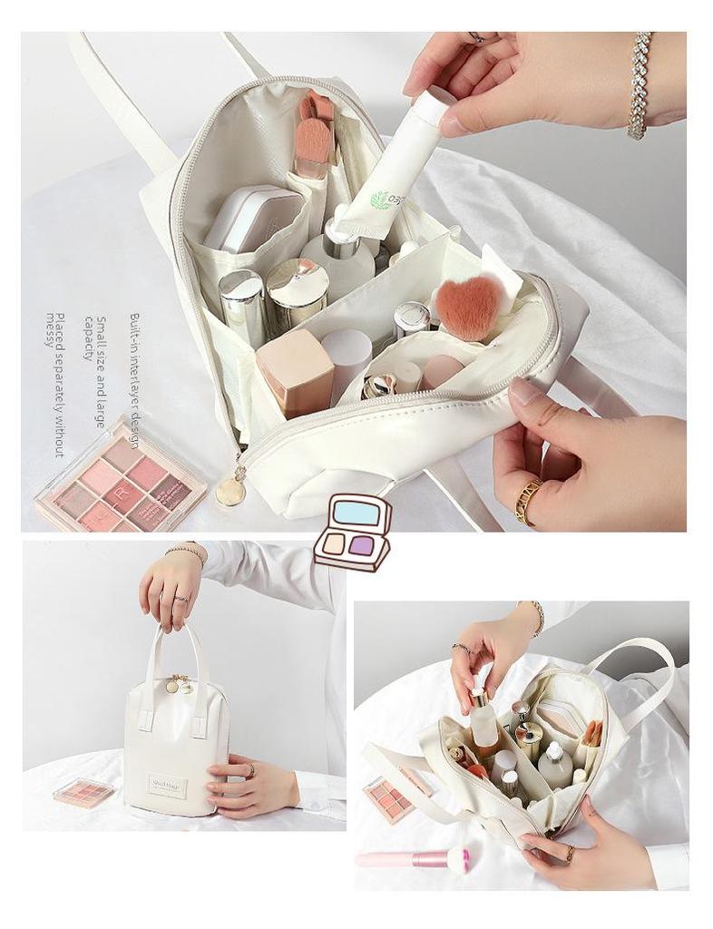 2023 Waterproof Leather Cosmetic Bag for Skin Care with Large Capacity