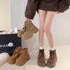 Muffin Thick-soled Heightening Short Boots Children 2025 New Summer and Autumn Small British Style Martin Boots Tooling Locomotive Boots