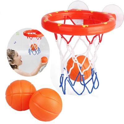 New Rubber Baby Water Bathtub Suctions Basketball Hoop with 3 Balls Shooting Game Toddler Toys Baby