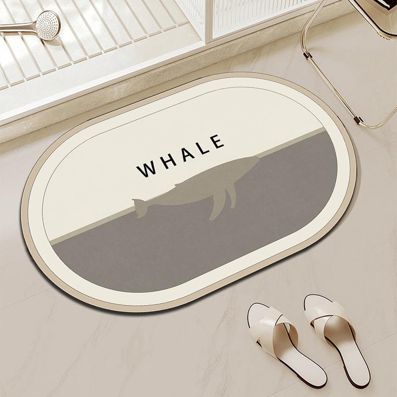 Simple Bathroom Floor Mat Water-Absorbing Quick-Drying Diatom Mud Floor Mat Household Bathroom Door Wear-Resistant, Dirt-Resistant And Non-Slip Floor