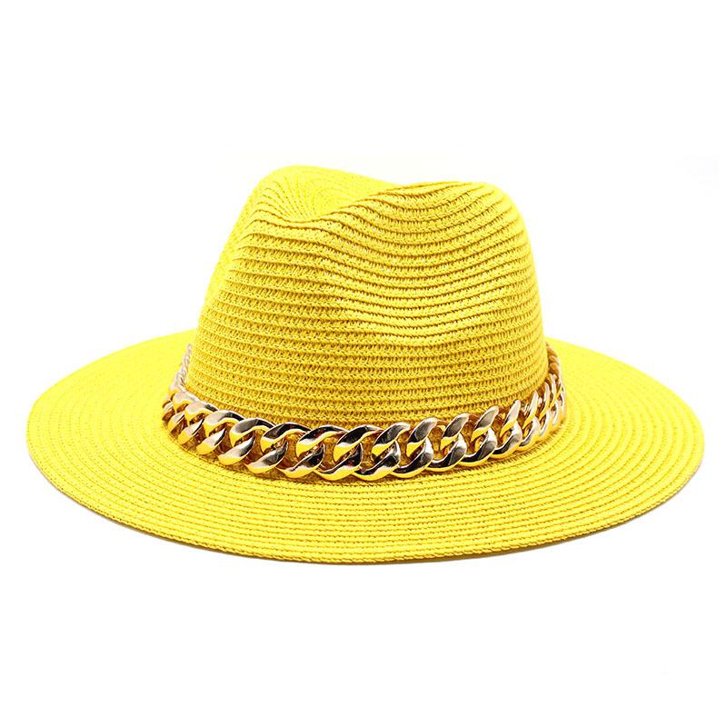 Internet Celebrity Chain Jazz Straw Hat Casual Versatile Sun Hat Travel Vacation Straw Hat Sun Hat Sun Hat