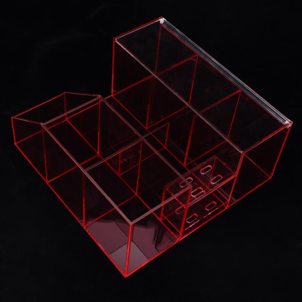 Large Capacity Eyelash Grafting Nail Art Tattoo Tool Storage Box Case Organizer (Pink Transparent)