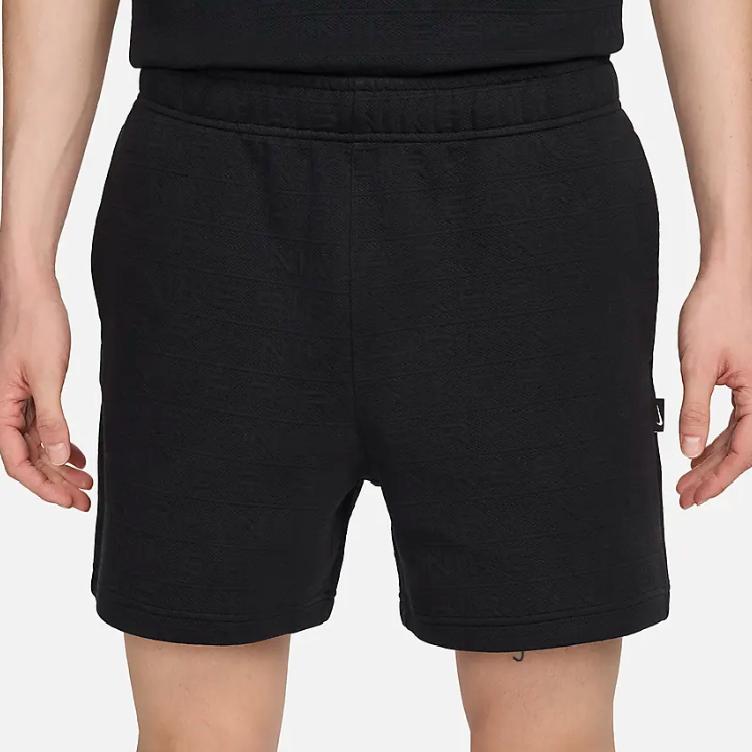 Nike Sportswear Air Solid Color Lace-Up Mid-Rise Sports Casual Shorts Men Shorts Black FN2160-010