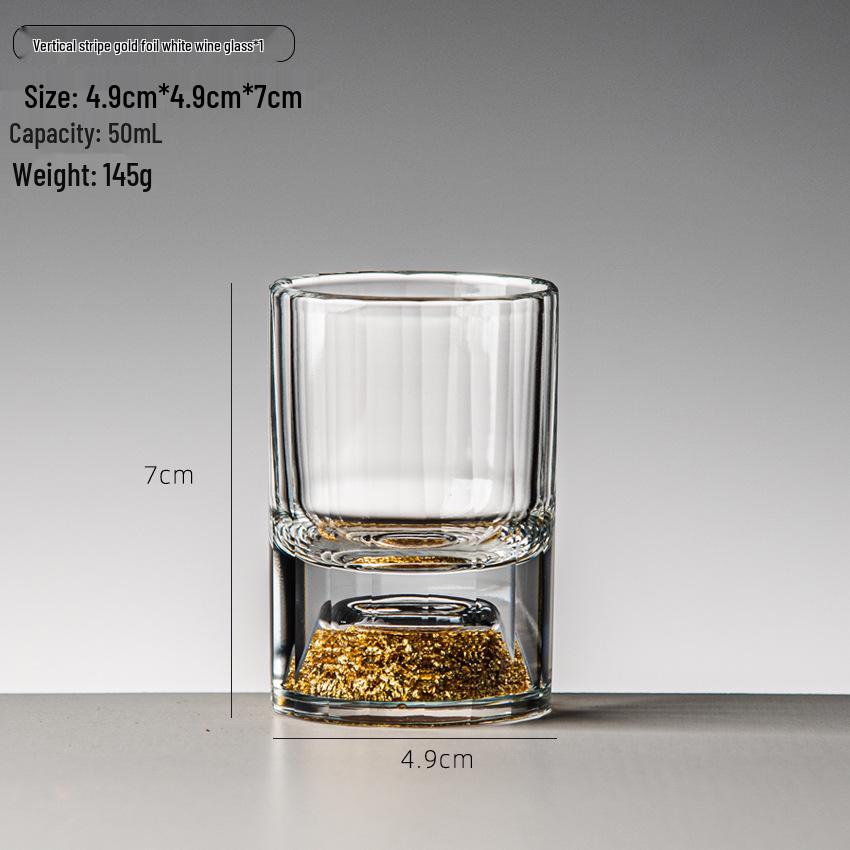 Gold Leaf Crystal Shot Glass - Diamond Surface Liquor Cup & Decanter.