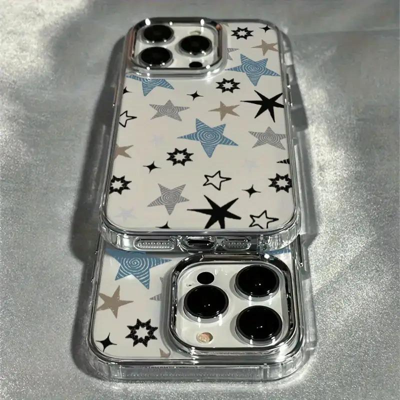 Colorful Doodle Five-Pointed Star Pattern TPU Phone Case For iPhone 17 Pro Max 16 15 14 13 12 11 Cover For iPhone XS X XR Fundas