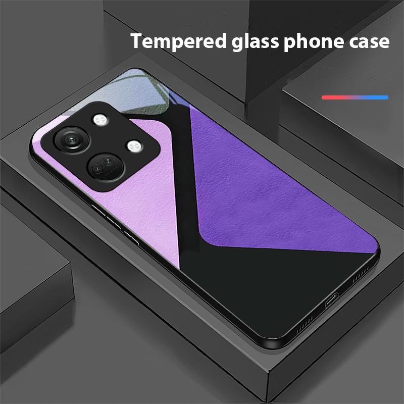 Splicing Color For OnePlus Nord 3 5 6T 7 Pro 8 12 10T Reno8 Lite 5G 10R Nord N30 Hard Shell Tempered Glass Phone Case Black