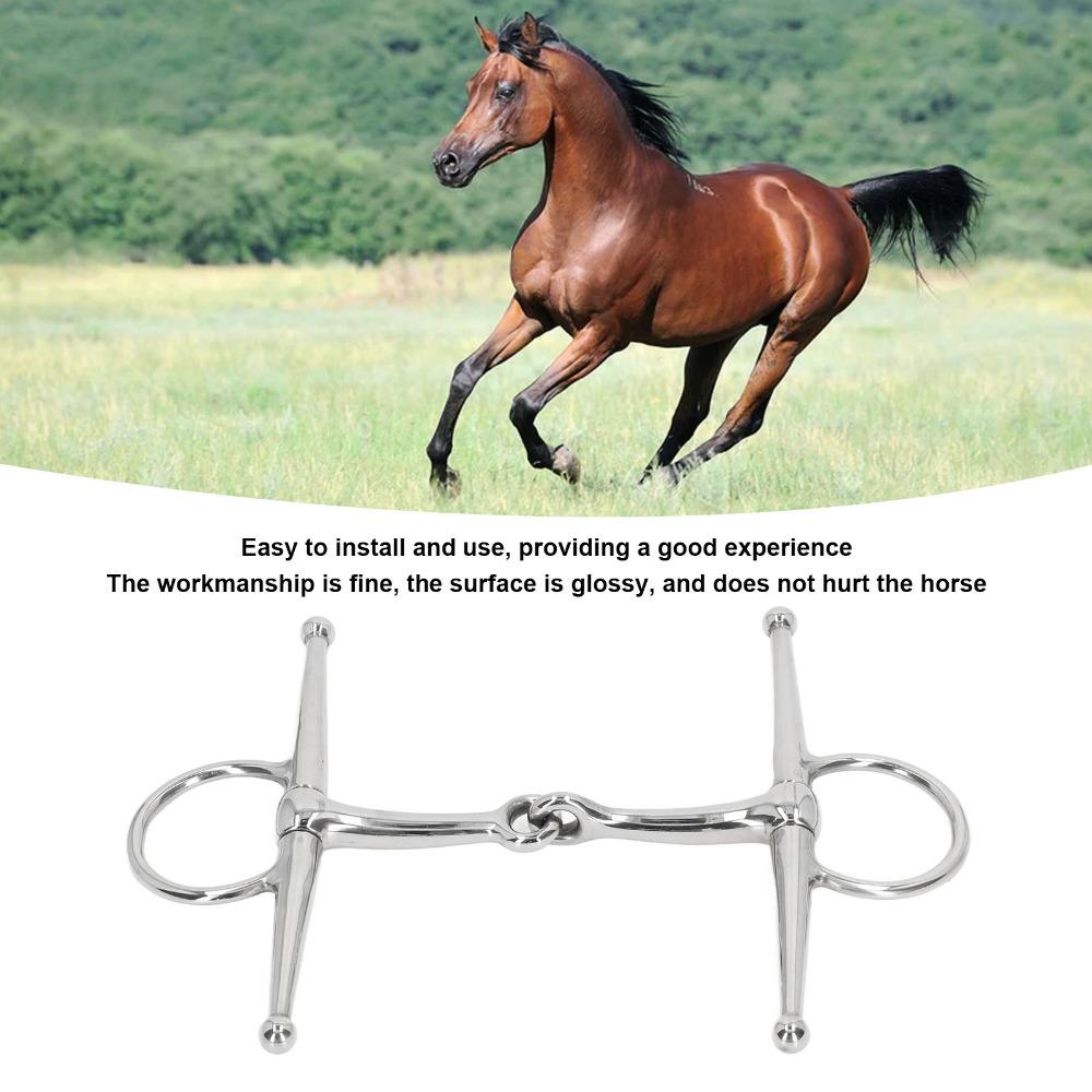 Ring Style Horse Snaffle Bit Jointed Design Horse Mouth Bit Practical Full Cheek Bit Farm Use