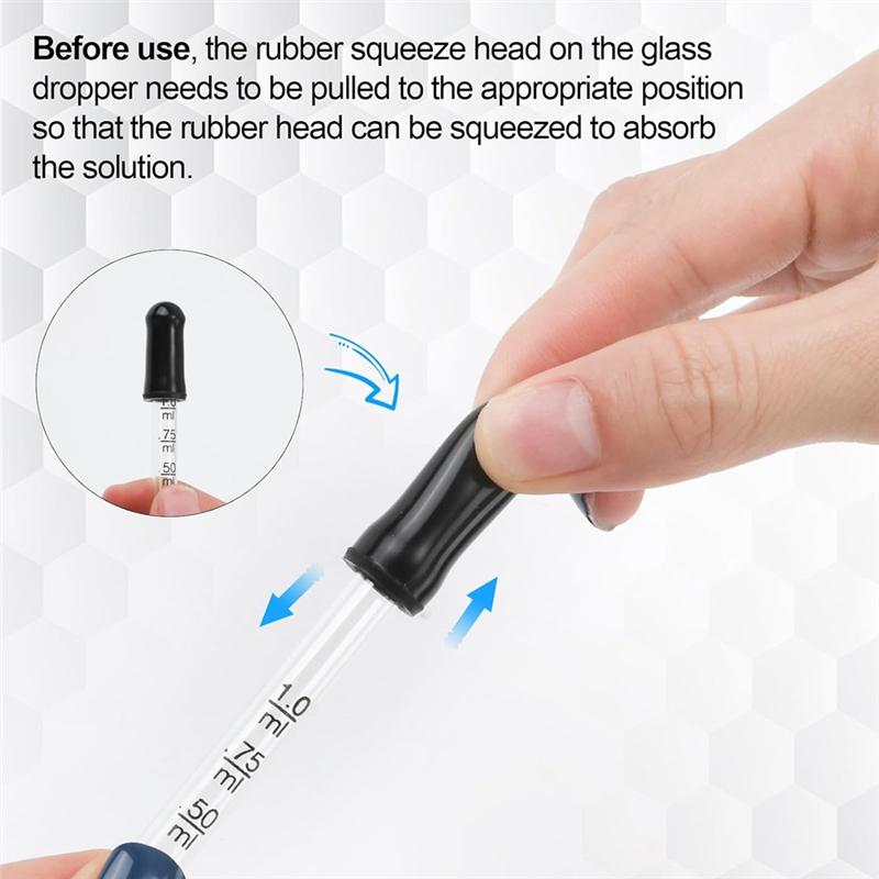 LITE-4 шт. Пипетка-капельница 1 мл, Стеклянная пипетка-капельница с делениями, Изогнутый и прямой наконечник, Калиброванные пипетки-капельницы Для эфирных Прочные