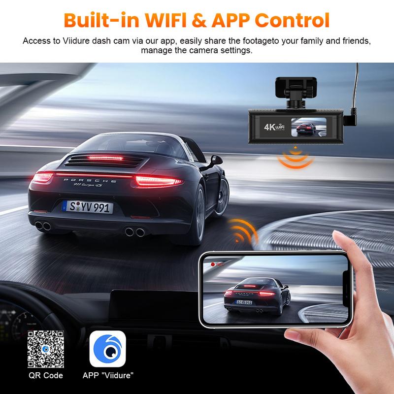 Kocam 4K WIFI GPS Dual Dash Cam Front and Rear for Cars Camera Car DVRs Recorder Video Registrator Dashcam Camcorder Black Box