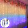 New 1.5 * 2M LED Rainbow Curtain Light USB Eight Function Mode Fairy Lights String Christmas Wedding Party Indoor Outdoor Decoration LS
