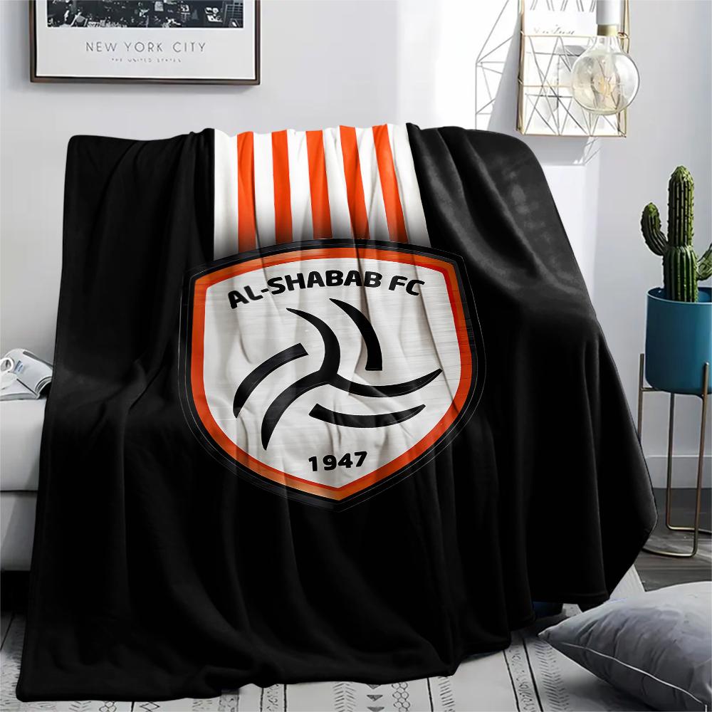 1PC Al-Shabab FC Print Flannel Blanket, High quality All Seasons, Home Decor, Warmth and Comfort, Perfect for Christmas Gifts