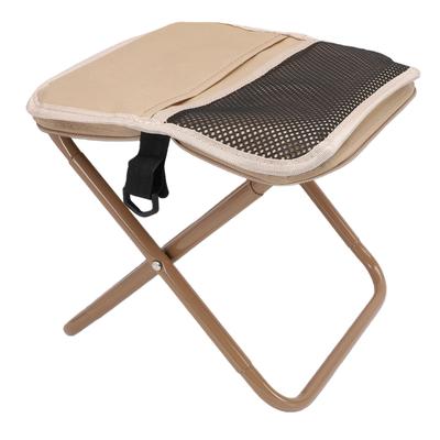 Small Portable Stool Oxford Cloth Steel Handbag Style Pocket Foldable Stool for Camping Travel Fishing Hiking Khaki