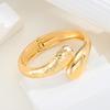 Vintage Water Drop Hammered Pattern Cuff Bangles for Women Punk Hip Hop Exaggerated Gold Color Statement Bracelets Jewelry Gifts
