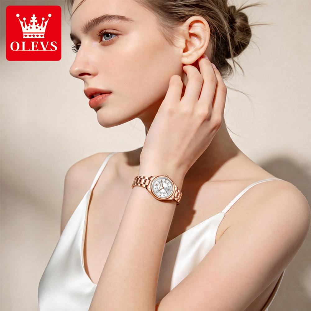 Quartz Watches for Women Steel Strap Elegant Fashion Diamond Dial Woman Watch Waterproof Ladies Wristwatch