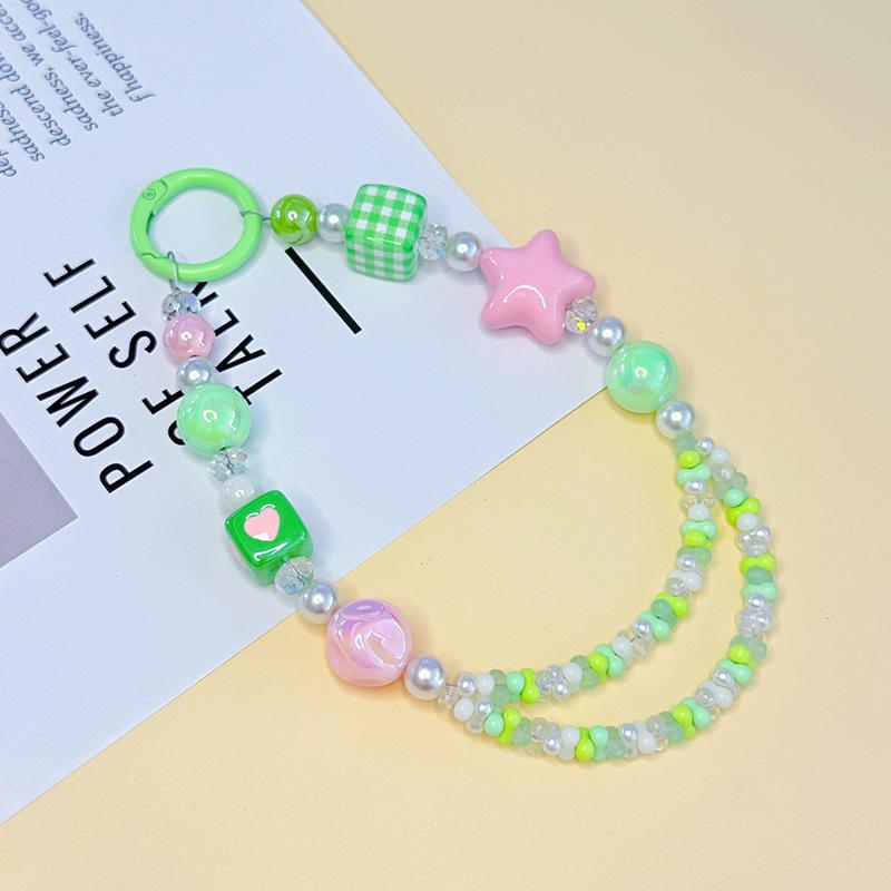 Diy Fashionable Small Fresh Mobile Phone Chain Anti-Lost Mobile Phone Case Pendant Beaded Bracelet Exquisite Girls Ccd Pendant