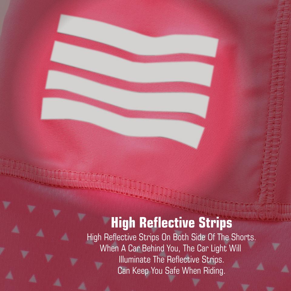 KEMALOCE Radsport-Trägershorts für Damen, Pink und Schwarz, Größe M-XL, schnell trocknende Damen-Fahrradshorts