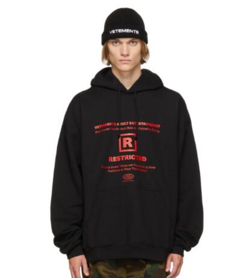 VTM Vitmeng Unisex Loose Casual Hoodie with Letter Print & Embroidery