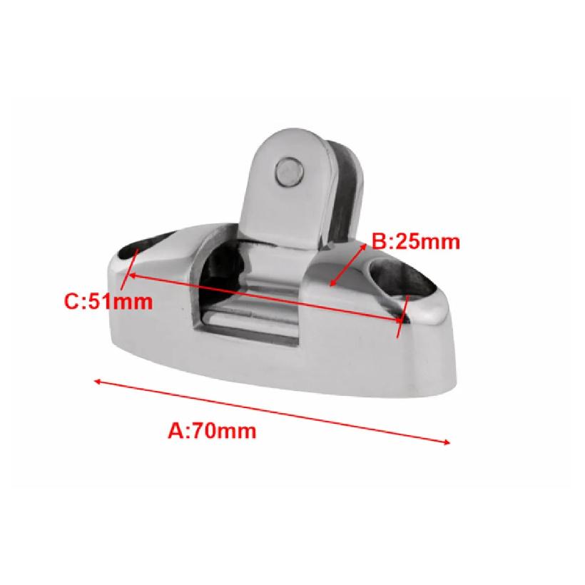 

180° 360° Adjustable Bimini Top Mount Swivel Deck Hinge With Rubber Pad Quick Release Pin 316 Stainless Steel Boat Accessories 180 degree