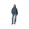 Levis Amerikanischer Stil Einfarbige Drop Shoulder Langarm Kurz Kragen Jacke Damenjacken 003NQ-0003