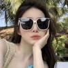 Korean-style fashionable high-definition polarized square-frame sunglasses for women, with a high-end feel, slimming effect for large faces, and UV