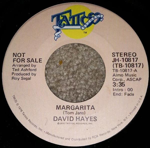 

7inch Record DAVID HAYES - Margarita JH10817 Tattoo Records 1976 US Soul/Funk Used