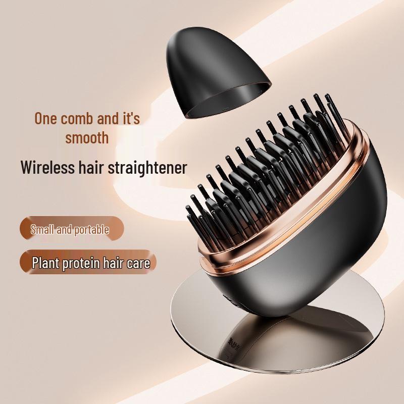 Wireless Mini Straightening & Curl Comb - No Damage, Negative Ion