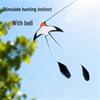 Cat Teaser Wand Replacement with Bell & Feather for Interactive Kitten Play