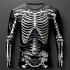 Creative Design 3D Skull Print Men's T-Shirt Autumn Daily Casual Long Sleeve Crew Neck Pullover Tees Oversize Breathable Clothes