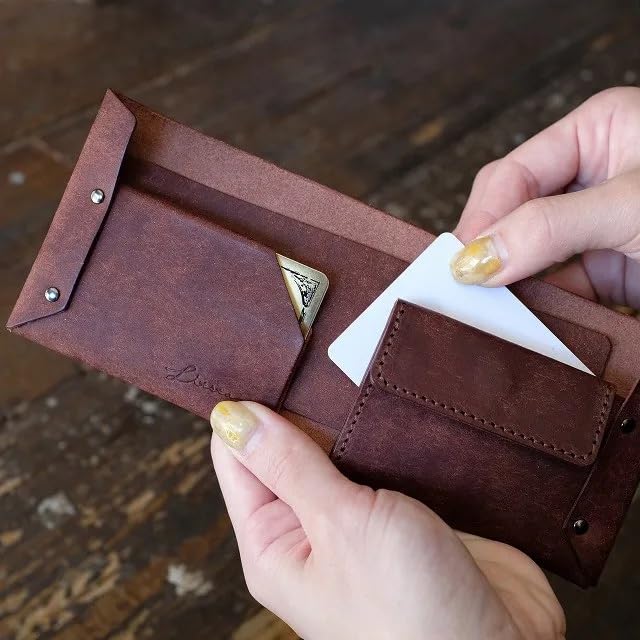 [LITSTA] Wrap Half Wallet, Italian Pueblo Leather, Black