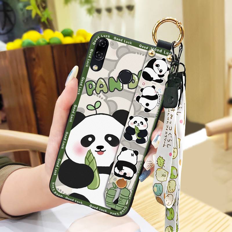 Protective Cute Phone Case For ASUS ZenFone 5 ZE620KL/ZS620KL Wristband Cartoon Panda Wrist Strap Lanyard Shockproof