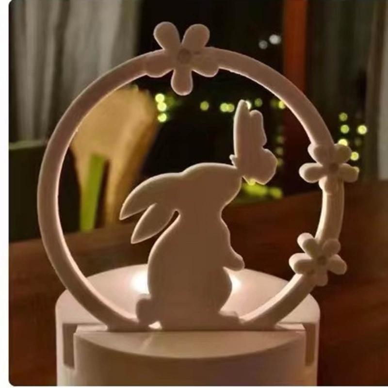 Handmade Candlestick Silicone Molds DIY Heart Rabbit Candle Holder Epoxy Casting Moulds Easter Rabbit Resin Moulds