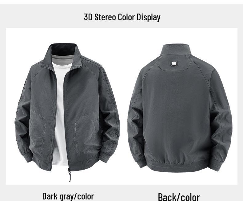 Men's Cross-Border Business Casual Windproof Stand-Up Collar Loose Jacket for Spring and Autumn