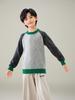 100% Wool Color Block Crew Neck Sweater for Boys & Girls - 2025 Autumn/Winter Collection