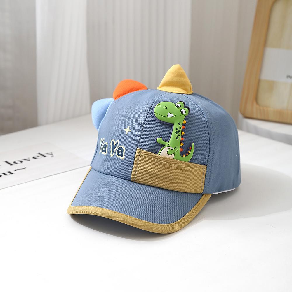 New Summer Autumn Cartoon Dinosaurs Toddler Baby Hat Soft Cotton Boys Girls Baseball Cap Summer Outdoor Infant Girls Sun Hats 50-52cm