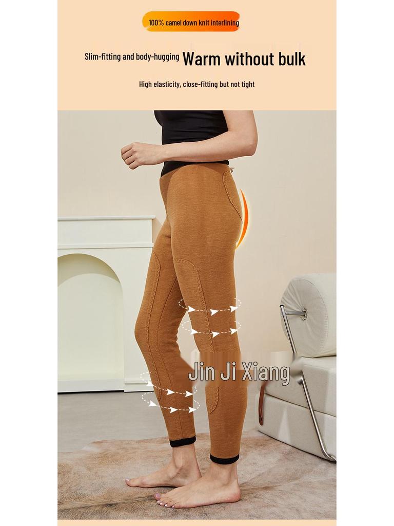 Męskie i Damskie Spodnie z Bardzo Grubej Wełny i Bawełny z Podszewką Polarową dla Zimowego Ciepła