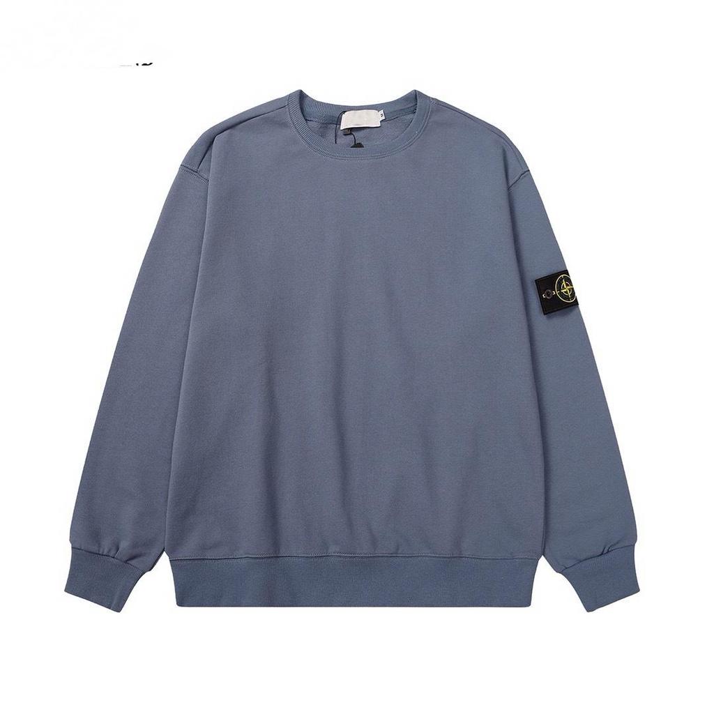 Unisex Solid Color Round Neck Stone Badge Starry Cross Long Sleeve Hoodie