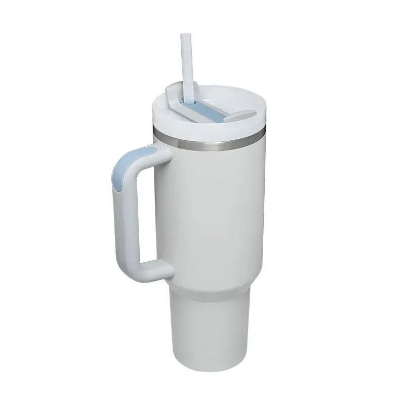 40oz/1200ml Large Capacity Insulation Tumbler With Straw, Portable Car Cup With Handle Suitable For Car Home Office Travel Birthday Gifts