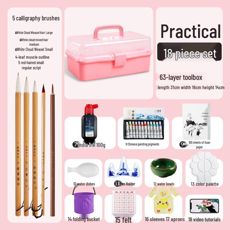 12/24 Color Chinese Ink Painting Set for Beginner and Elementary Art Students