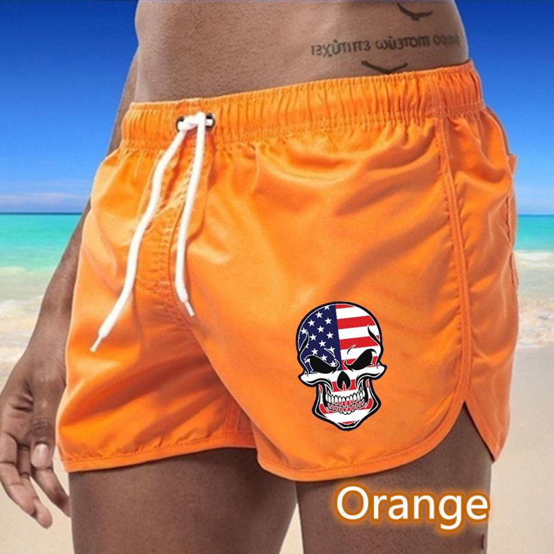 

BBK-45 2025 Summer Men s Quick-Drying Swim Trunks Sports Pants Swimwear Beach Shorts Jogging Shorts S оранжевый