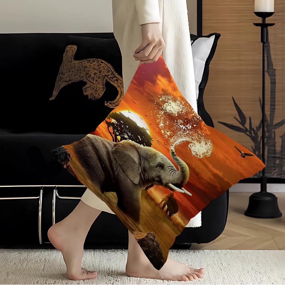 Abstract Elephant Sunset Animal Art Pillowcases Home Bedding Decorative Pillow Cover Wedding Super Soft Pillow Case