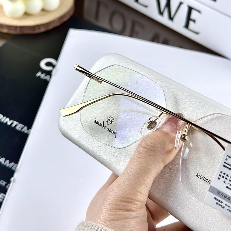 

Ретро безободковые литературные оправы для очков для близорукости - Модные очки Даньян золотой